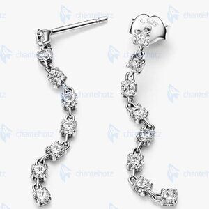 Pandora Sparkling Eight Stones Drop Earrings
